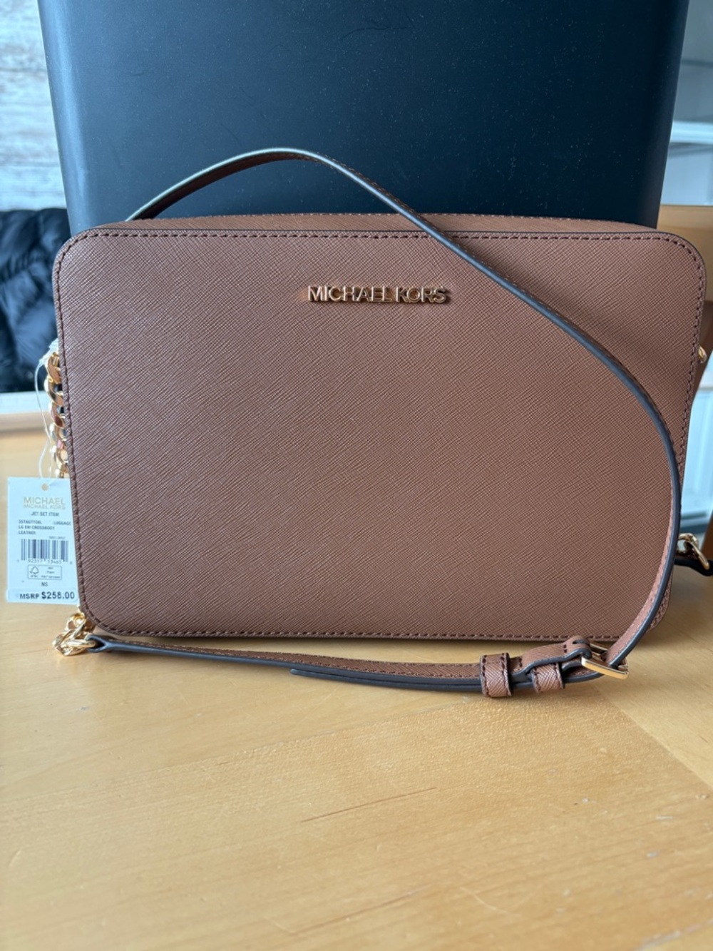 Michael Kors Tan Saffiano Leather Crossbody Purse